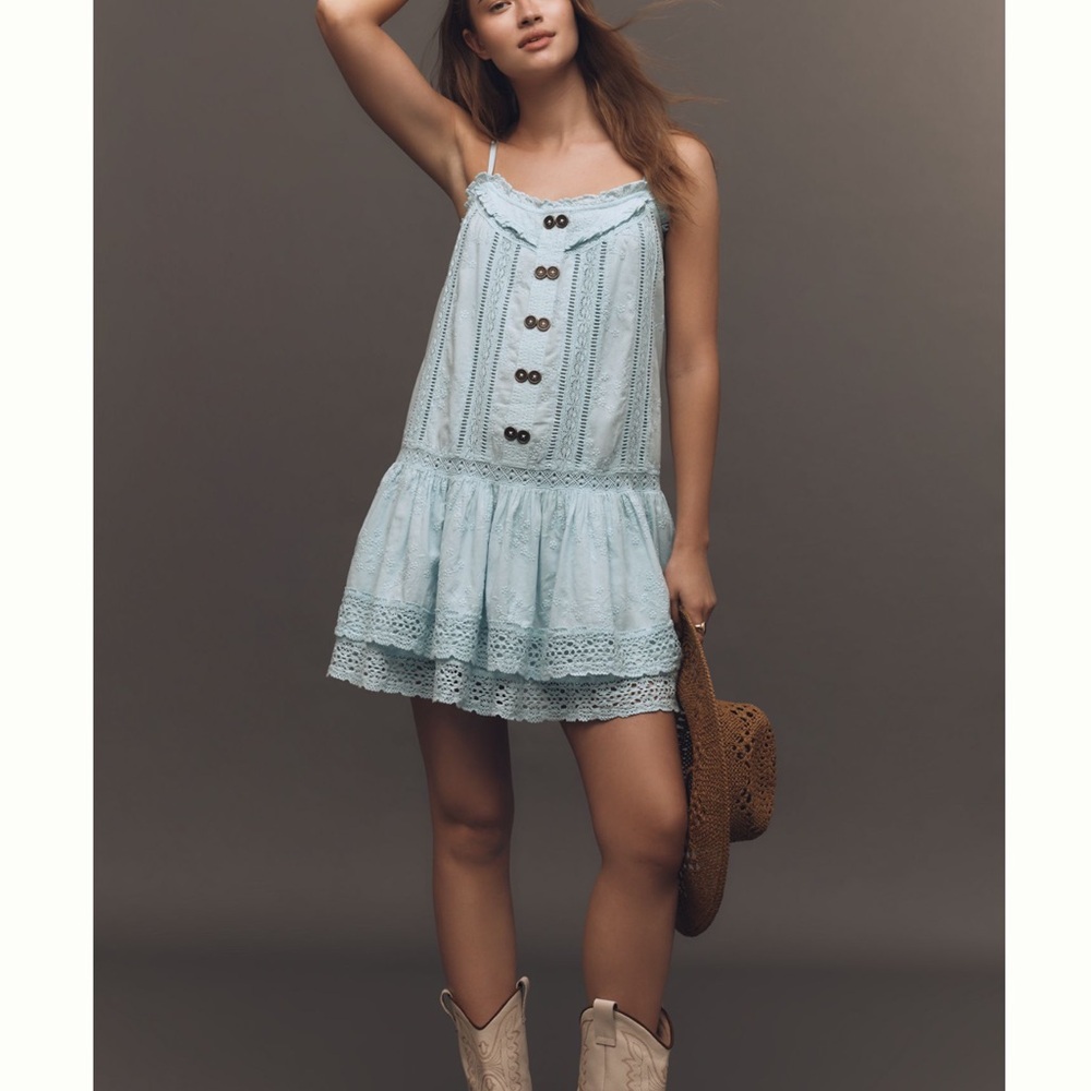 Anthropologie Sleeveless Swing Mini Dress Pilcro Sundress New Large